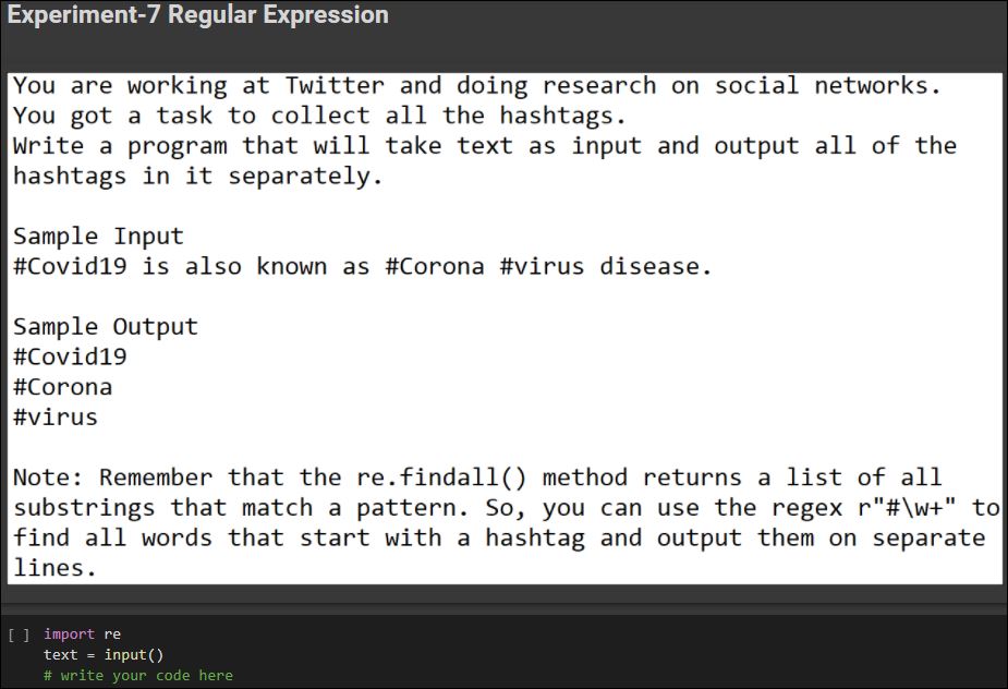 Experiment - 7 Regular Expression.JPG
